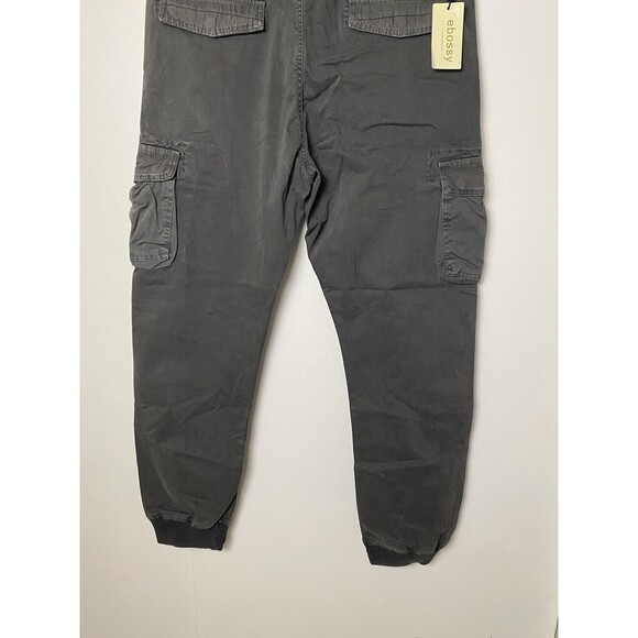 Ebossy Utility Pants Men Size 38 Gray Work Casual 90s 38x42 Pockets Carpenter - Picture 2 of 13